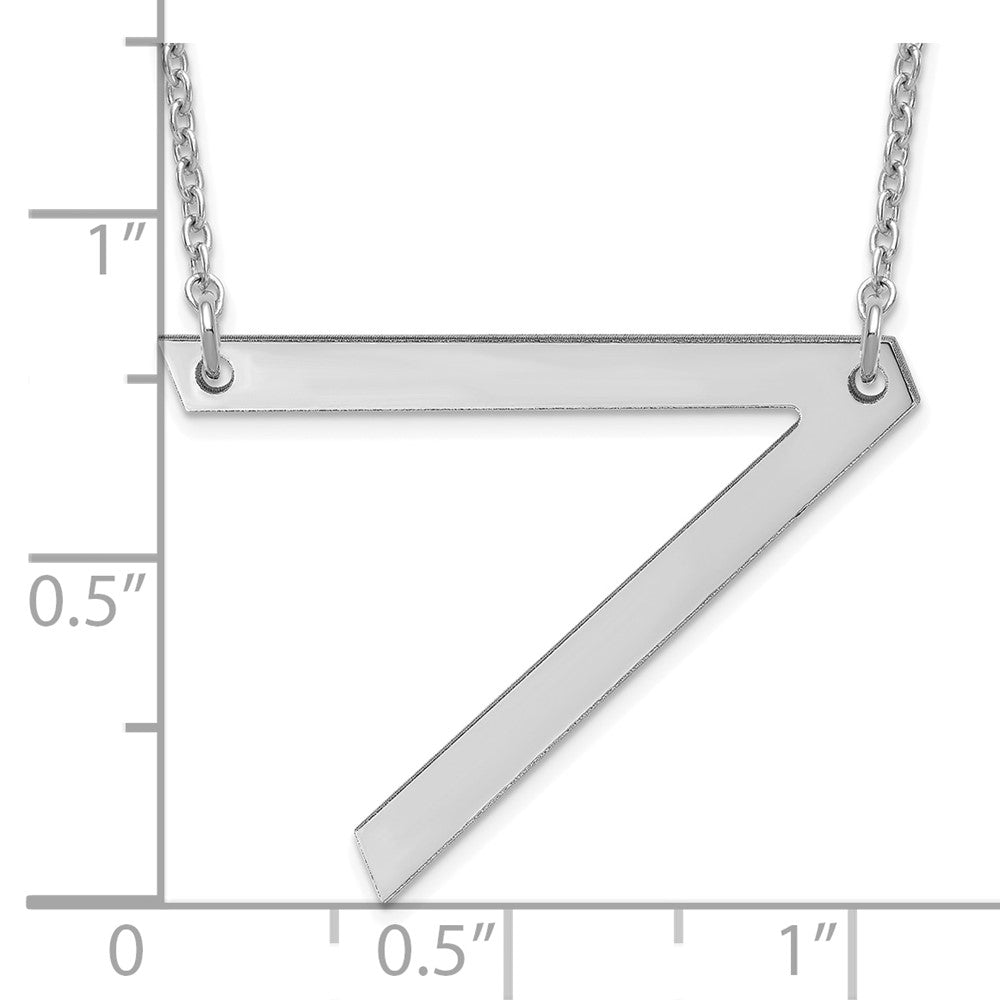 14K White Gold Polished Large Letter V Necklace