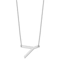 14K White Gold Polished Large Letter Y Necklace