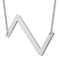14K White Gold Polished Large Letter Z Necklace