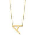 14K Yellow Gold Polished Large Letter A Necklace