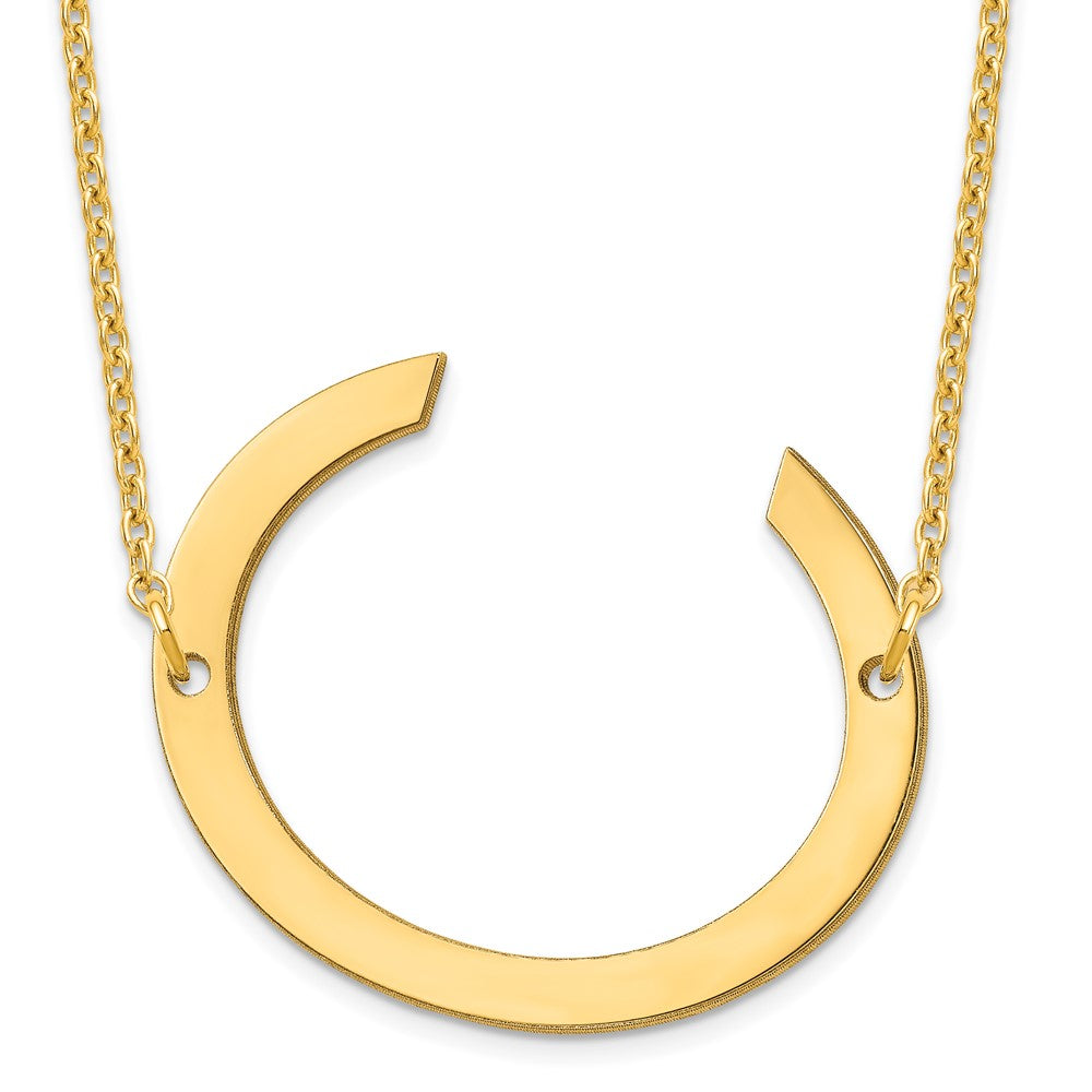 14K Yellow Gold Polished Large Letter C Necklace