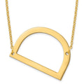 14K Yellow Gold Polished Large Letter D Necklace