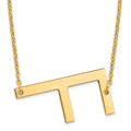 14K Yellow Gold Polished Large Letter F Necklace
