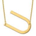 14K Yellow Gold Polished Large Letter U Necklace