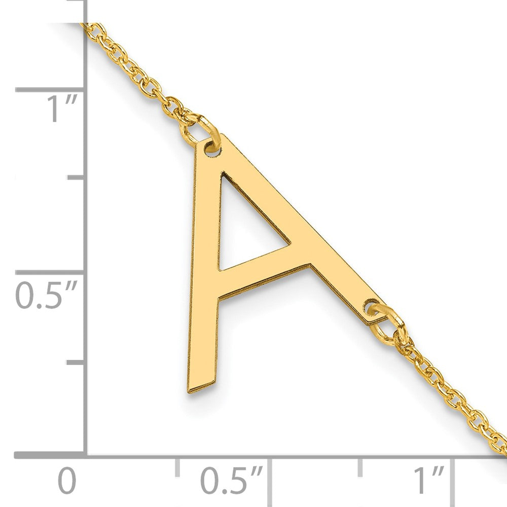 Sterling Silver Gold Plated Polished Small Letter A Bracelet