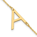 Sterling Silver Gold Plated Polished Small Letter A Bracelet