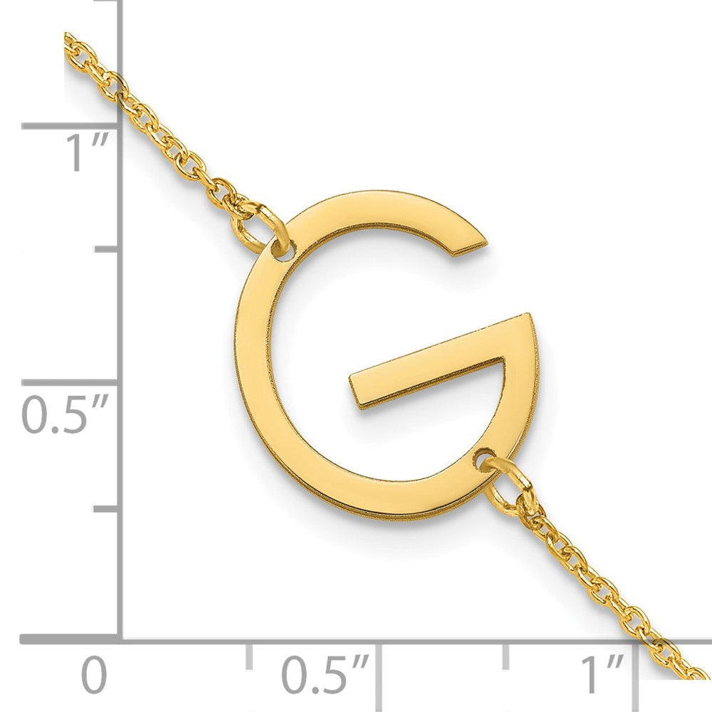 Sterling Silver Gold Plated Polished Small Letter G Bracelet