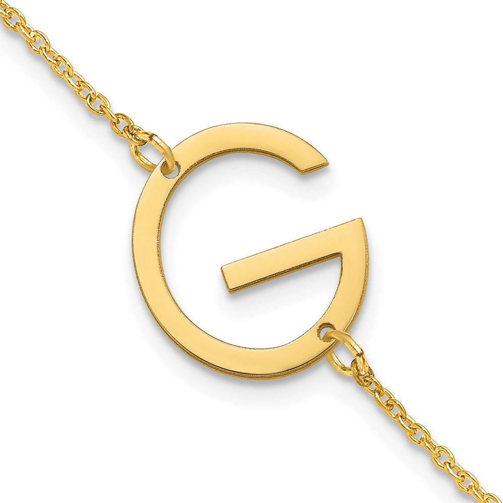 Sterling Silver Gold Plated Polished Small Letter G Bracelet