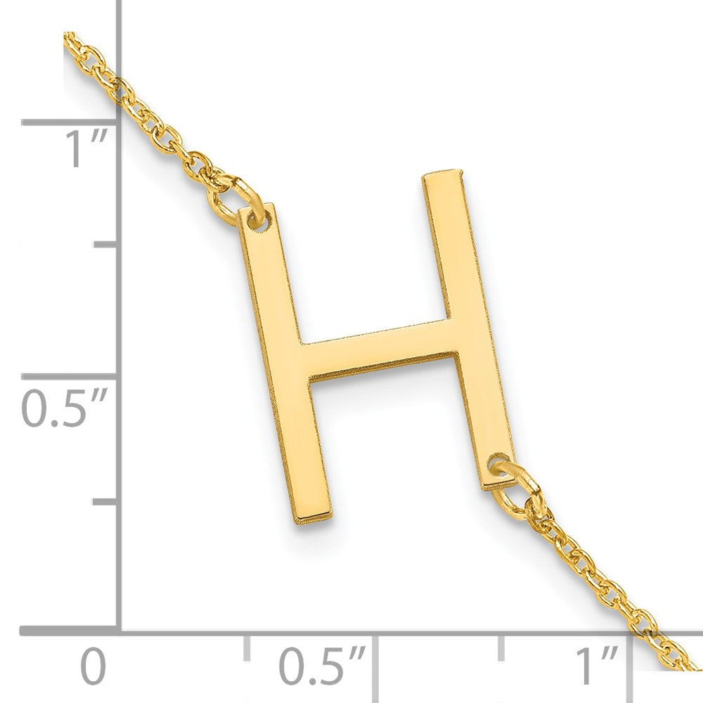 Sterling Silver Gold Plated Polished Small Letter H Bracelet