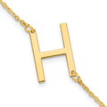 Sterling Silver Gold Plated Polished Small Letter H Bracelet