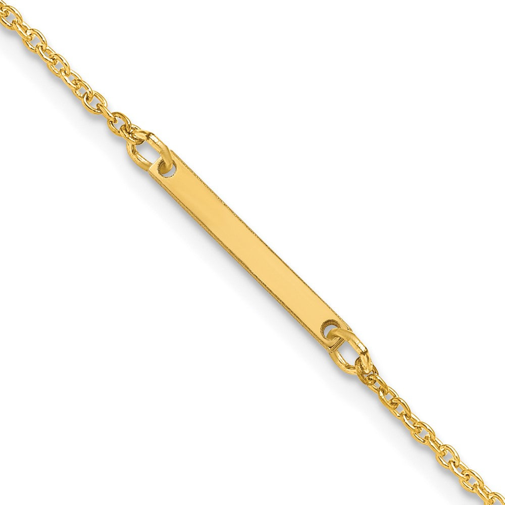 Sterling Silver Gold Plated Polished Small Letter I Bracelet