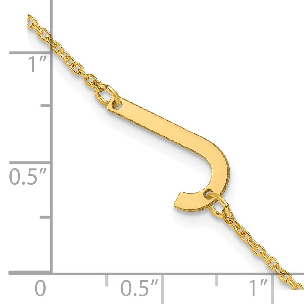 Sterling Silver Gold Plated Polished Small Letter J Bracelet