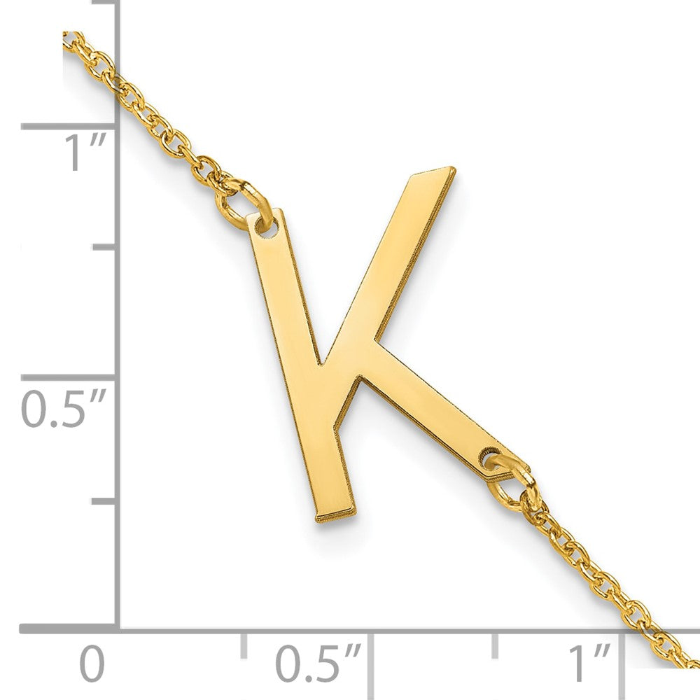 Sterling Silver Gold Plated Polished Small Letter K Bracelet