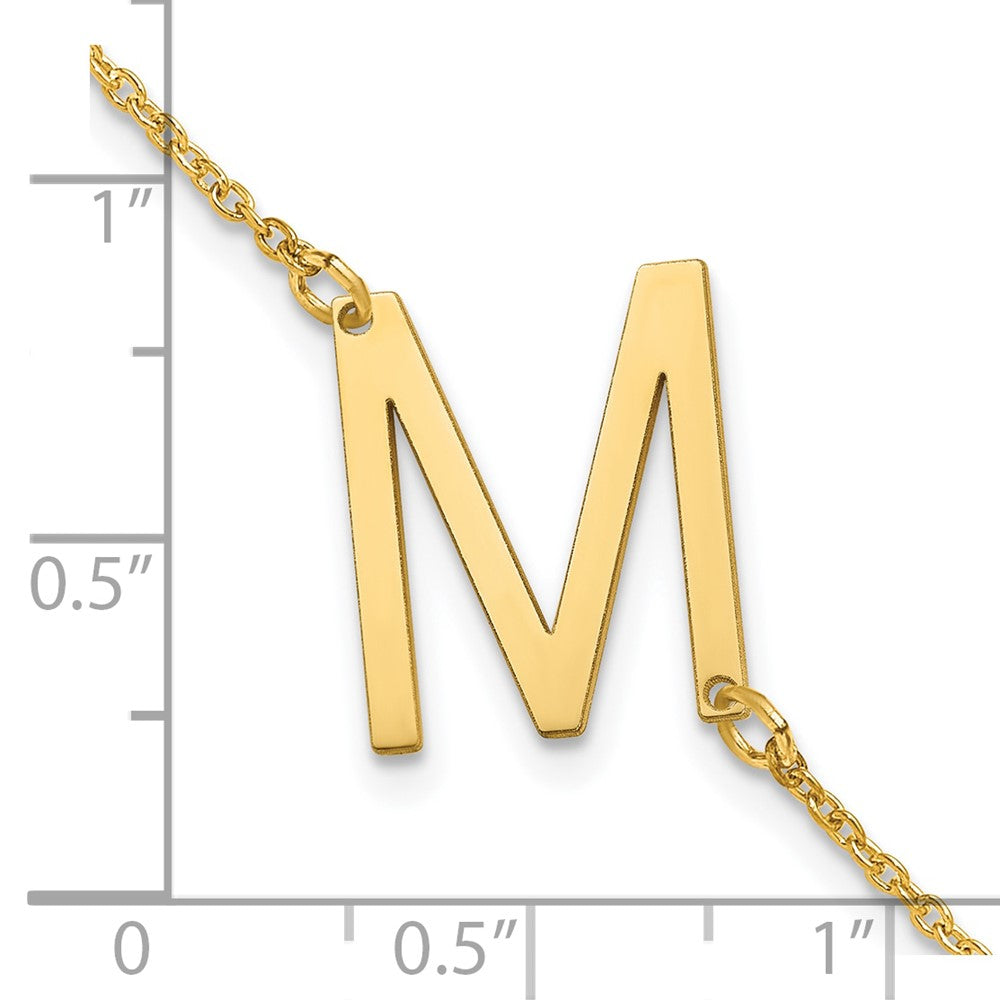 Sterling Silver Gold Plated Polished Small Letter M Bracelet