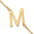 Sterling Silver Gold Plated Polished Small Letter M Bracelet