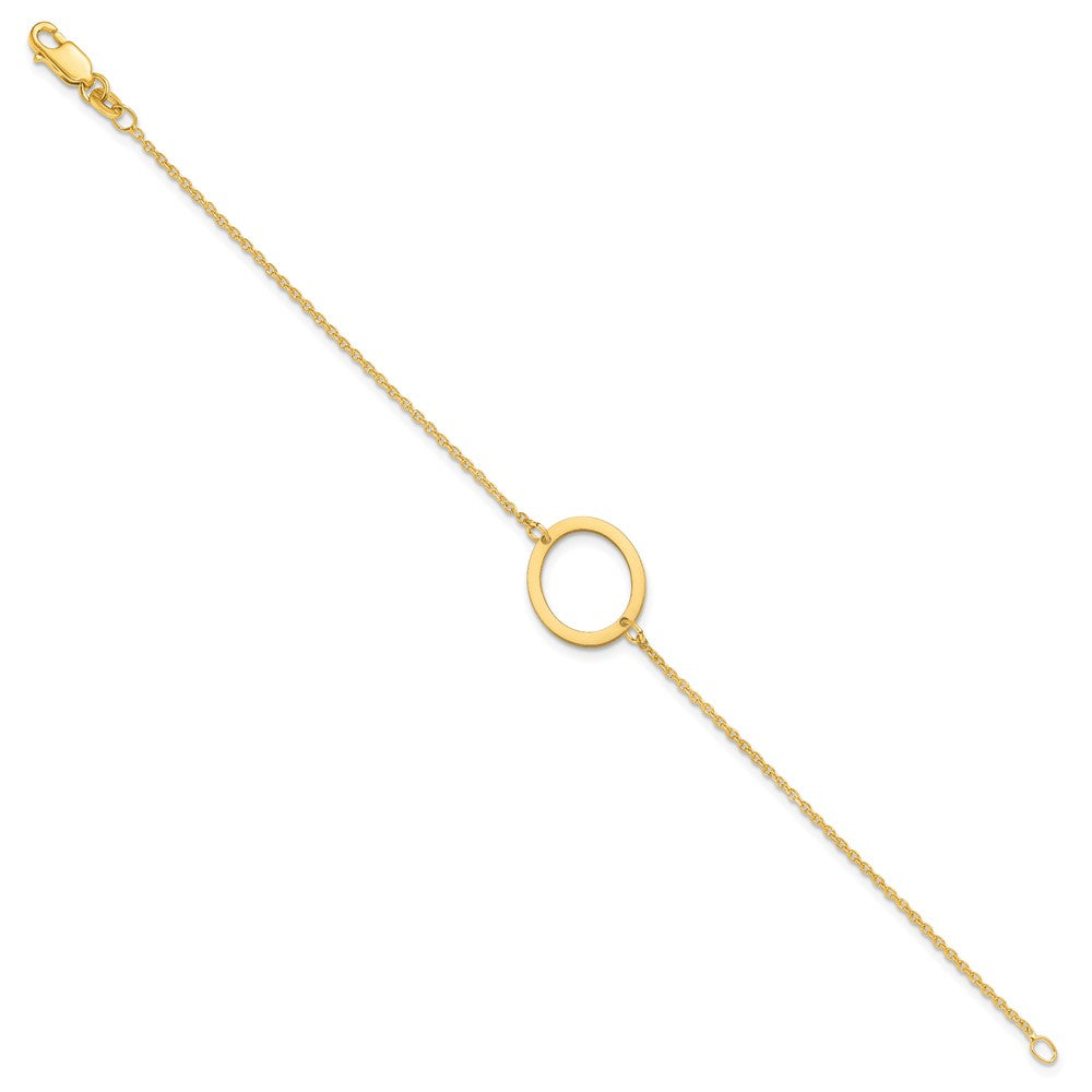 Sterling Silver Gold Plated Polished Small Letter O Bracelet