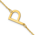 Sterling Silver Gold Plated Polished Small Letter P Bracelet
