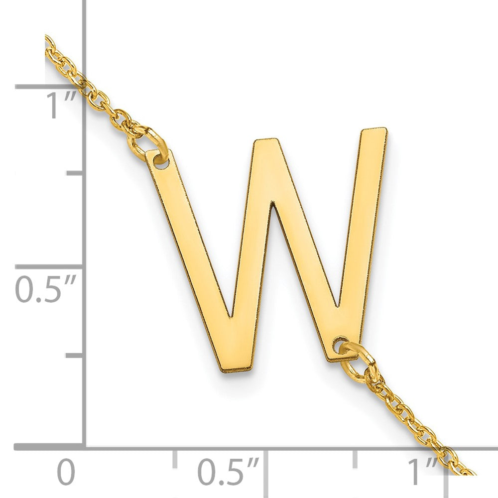 Sterling Silver Gold Plated Polished Small Letter W Bracelet