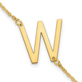 Sterling Silver Gold Plated Polished Small Letter W Bracelet