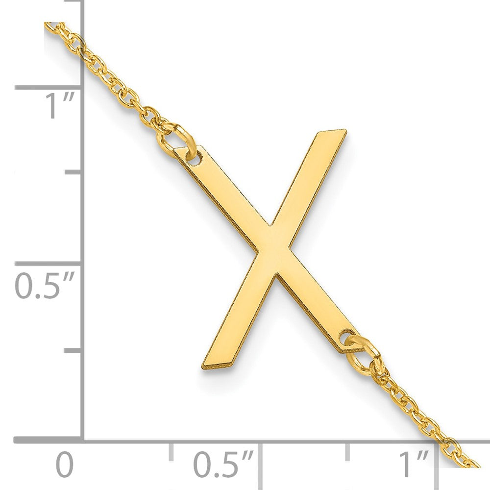 Sterling Silver Gold Plated Polished Small Letter X Bracelet