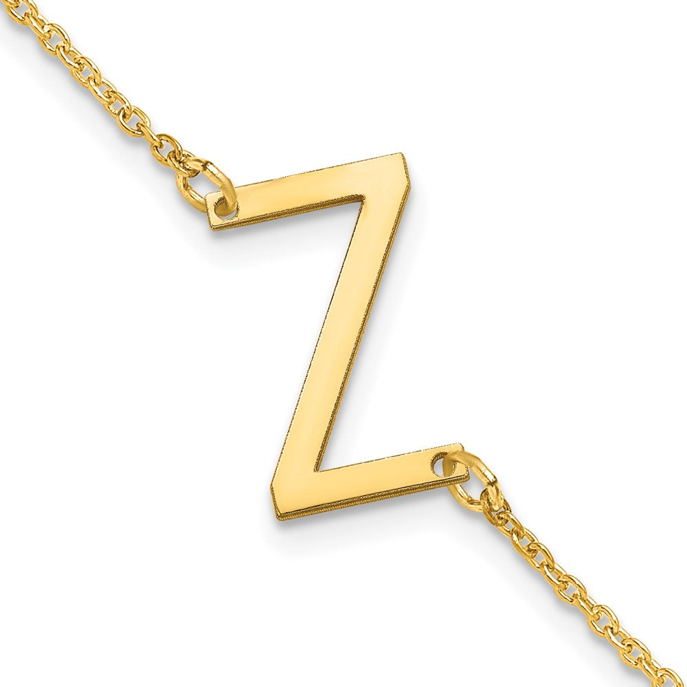 Sterling Silver Gold Plated Polished Small Letter Z Bracelet