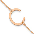 Sterling Silver Rose Gold Plated Polished Small Letter C Bracelet