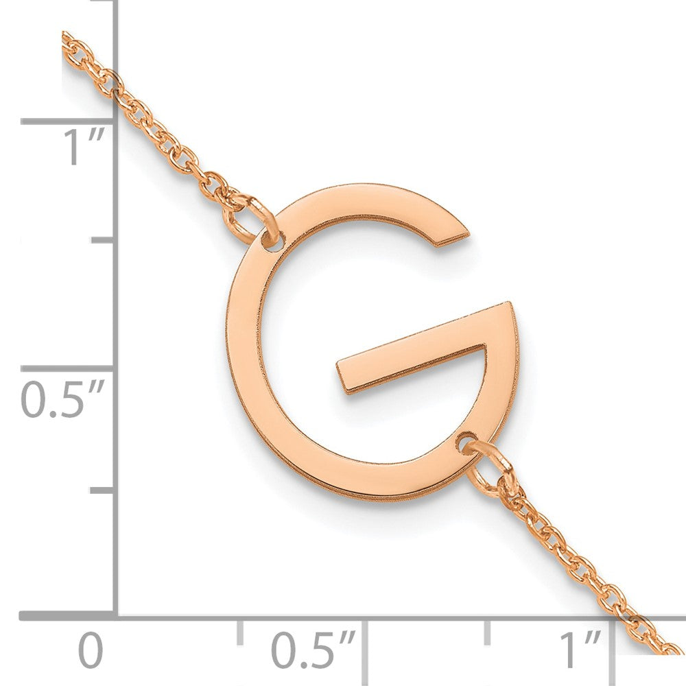 Sterling Silver Rose Gold Plated Polished Small Letter G Bracelet