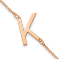 Sterling Silver Rose Gold Plated Polished Small Letter K Bracelet