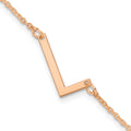 Sterling Silver Rose Gold Plated Polished Small Letter L Bracelet