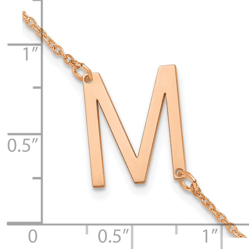 Sterling Silver Rose Gold Plated Polished Small Letter M Bracelet