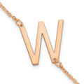 Sterling Silver Rose Gold Plated Polished Small Letter W Bracelet