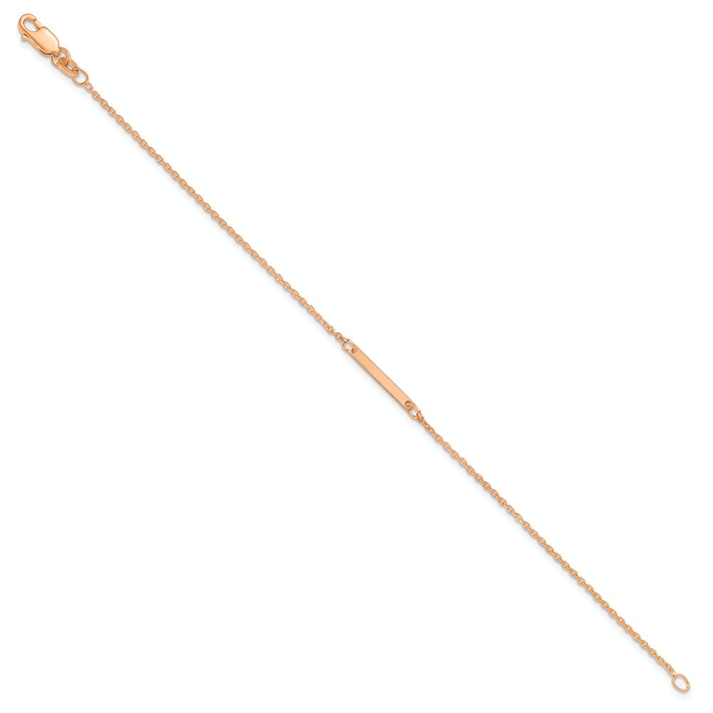 14K Rose Gold Polished Small Letter I Bracelet