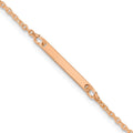 14K Rose Gold Polished Small Letter I Bracelet