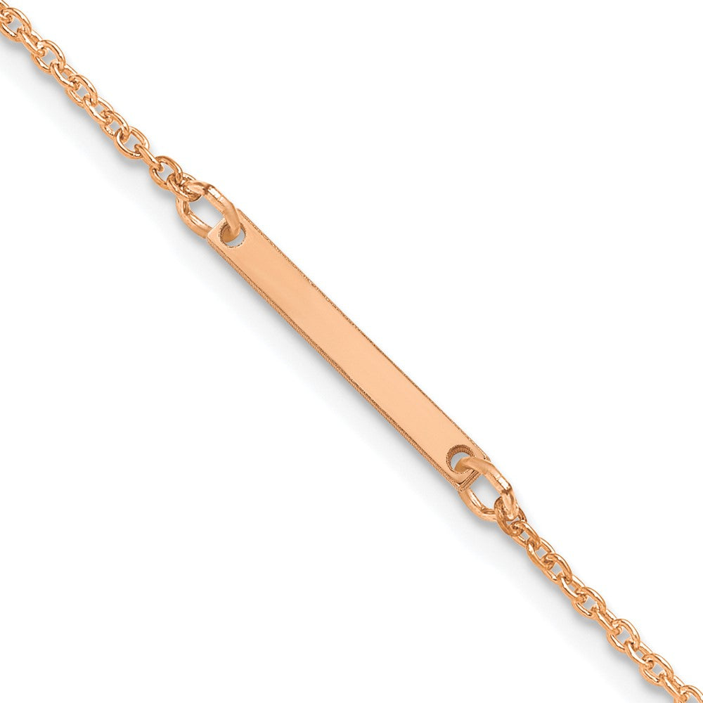 14K Rose Gold Polished Small Letter I Bracelet