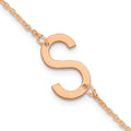14k Rose Gold Small Initial S Bracelet