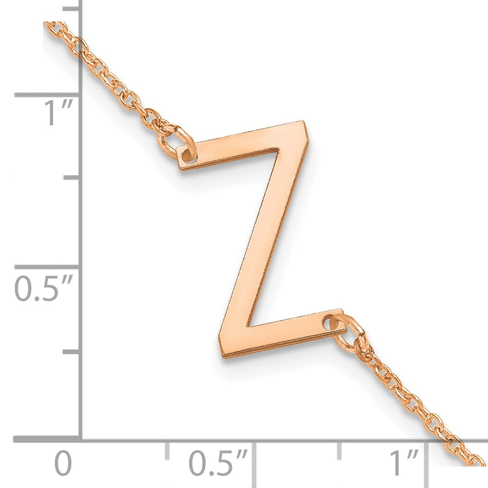 14K Rose Gold Polished Small Letter Z Bracelet