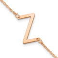 14K Rose Gold Polished Small Letter Z Bracelet