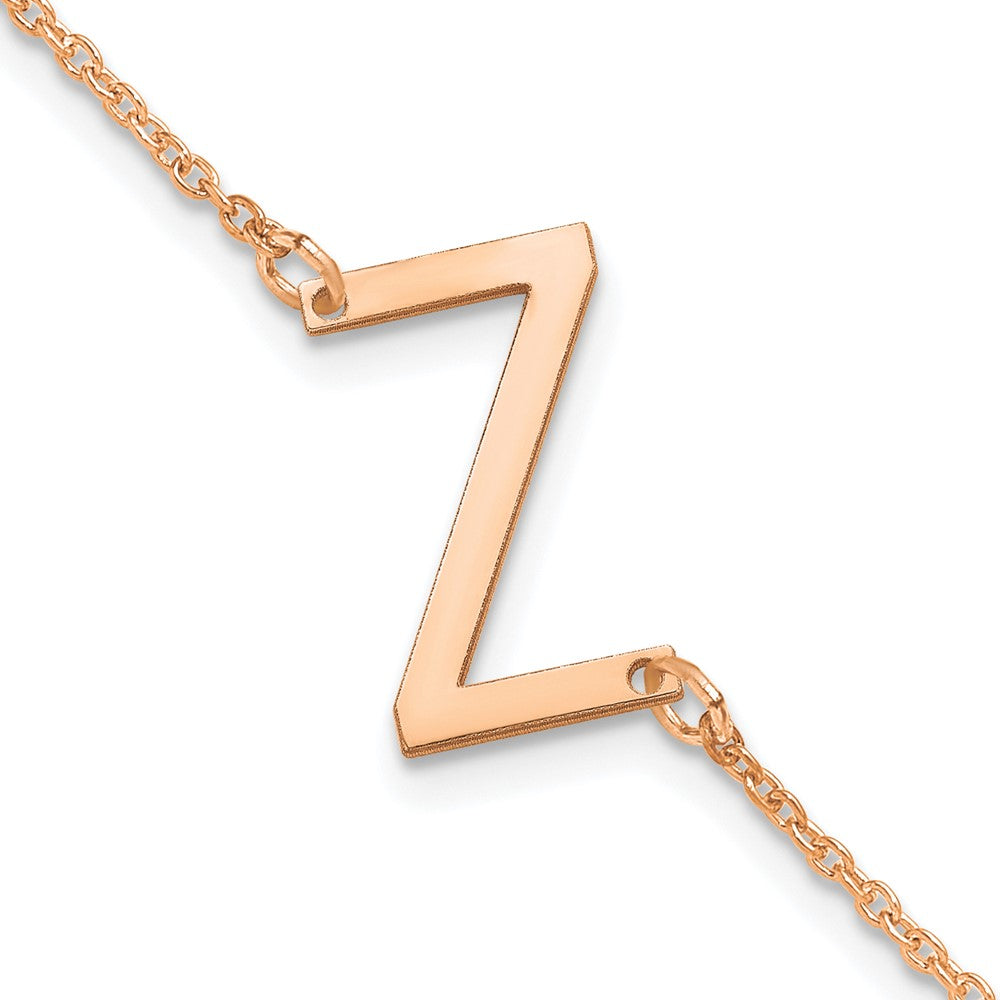 14K Rose Gold Polished Small Letter Z Bracelet