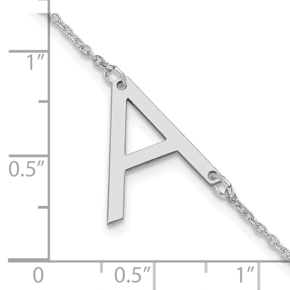Sterling Silver Polished Small Letter A Bracelet