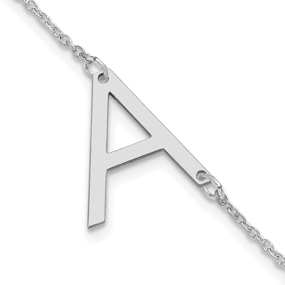 Sterling Silver Polished Small Letter A Bracelet
