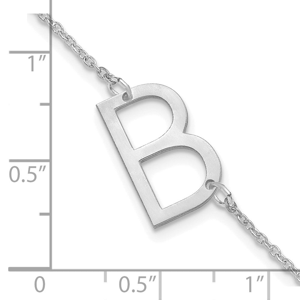 Sterling Silver Polished Small Letter B Bracelet