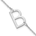Sterling Silver Polished Small Letter B Bracelet