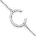 Sterling Silver Polished Small Letter C Bracelet