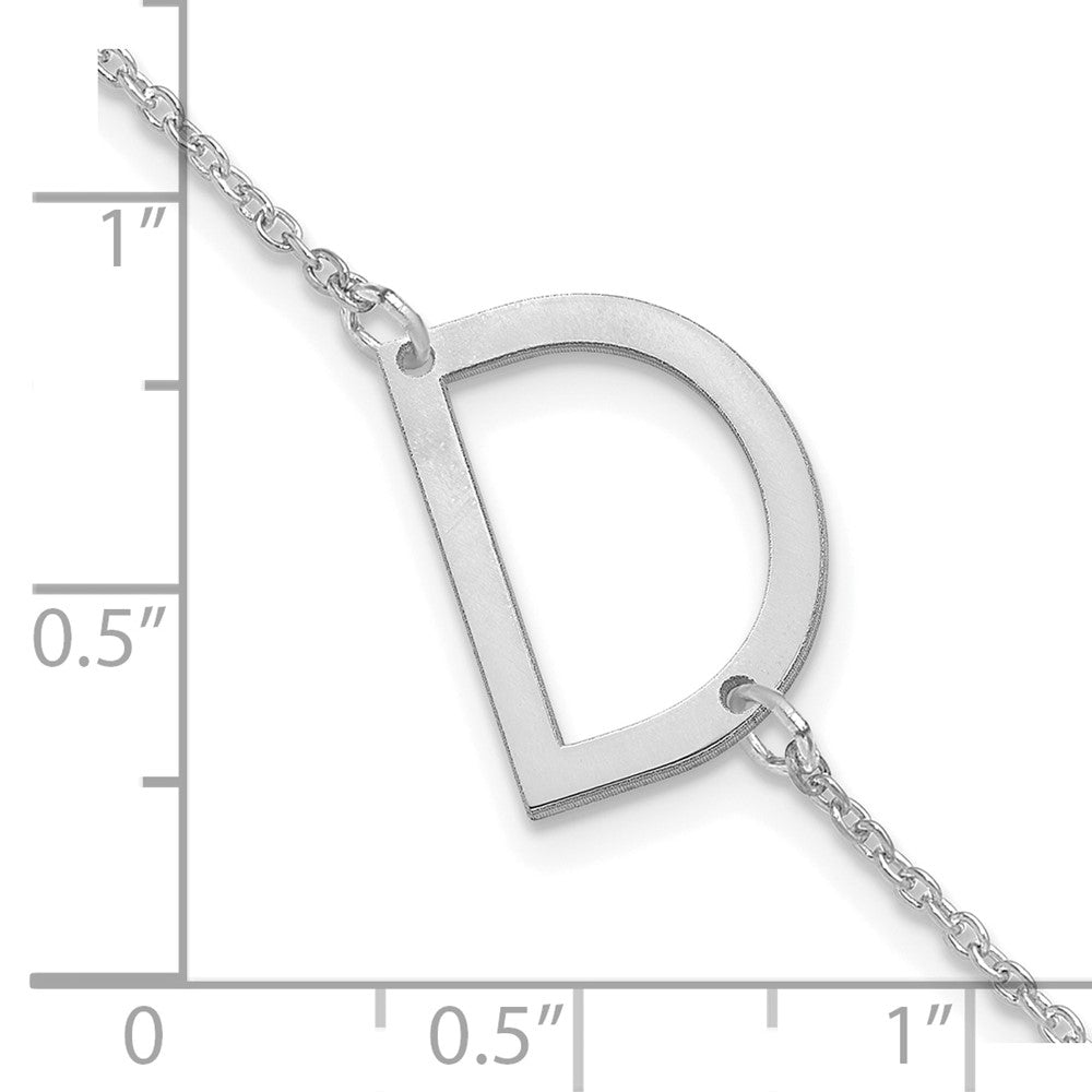 Sterling Silver Polished Small Letter D Bracelet