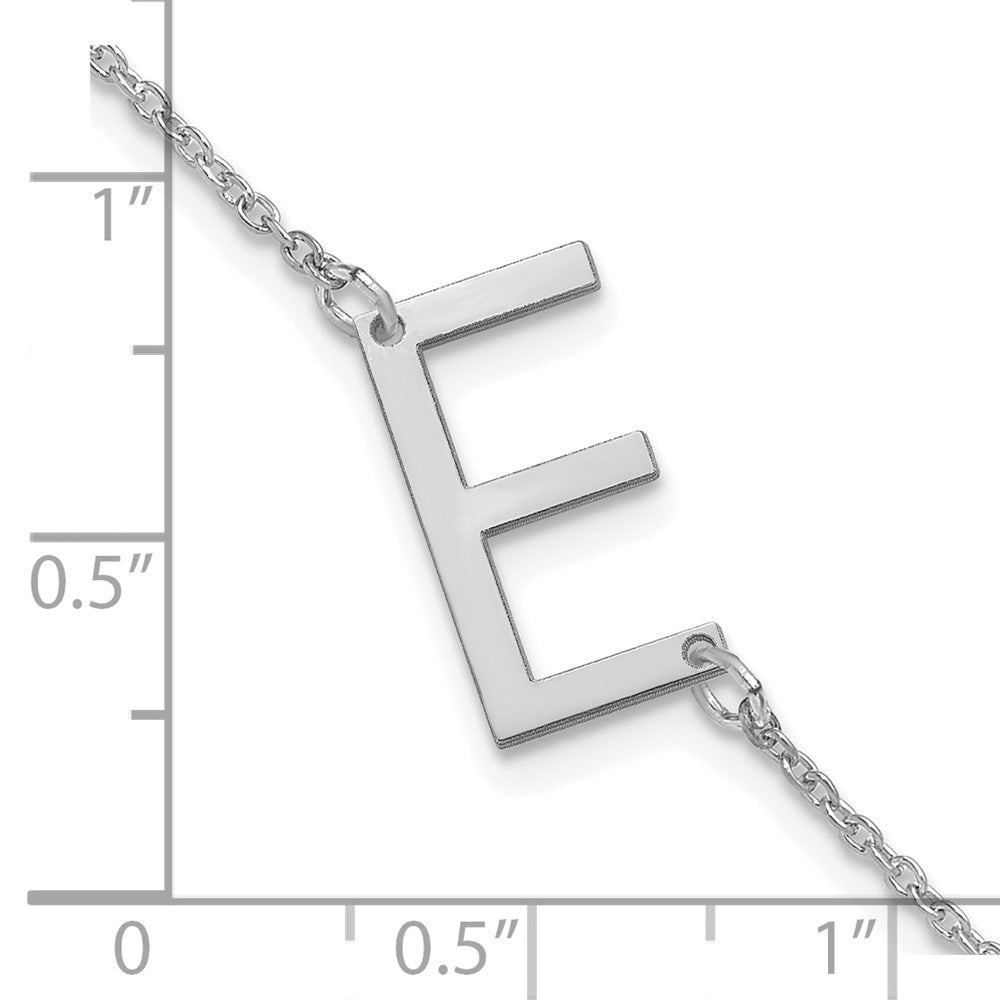 Sterling Silver Polished Small Letter E Bracelet