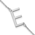 Sterling Silver Polished Small Letter E Bracelet