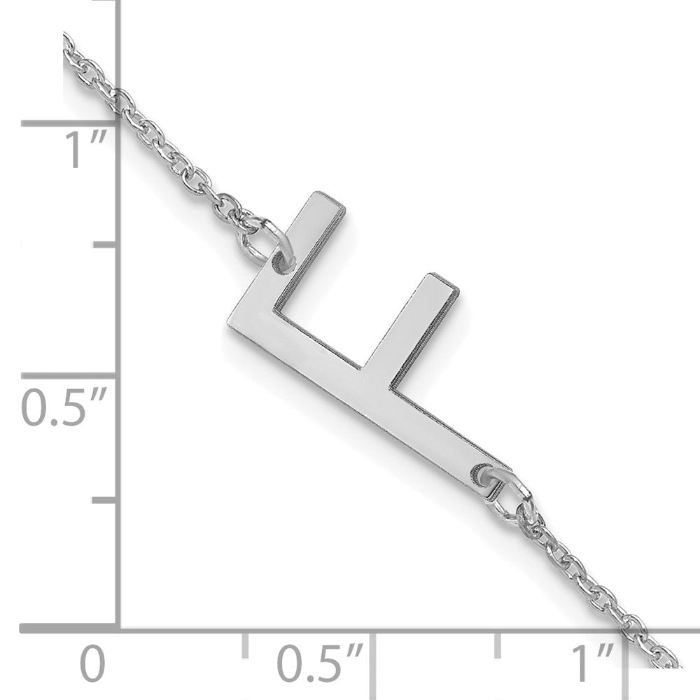 Sterling Silver Polished Small Letter F Bracelet