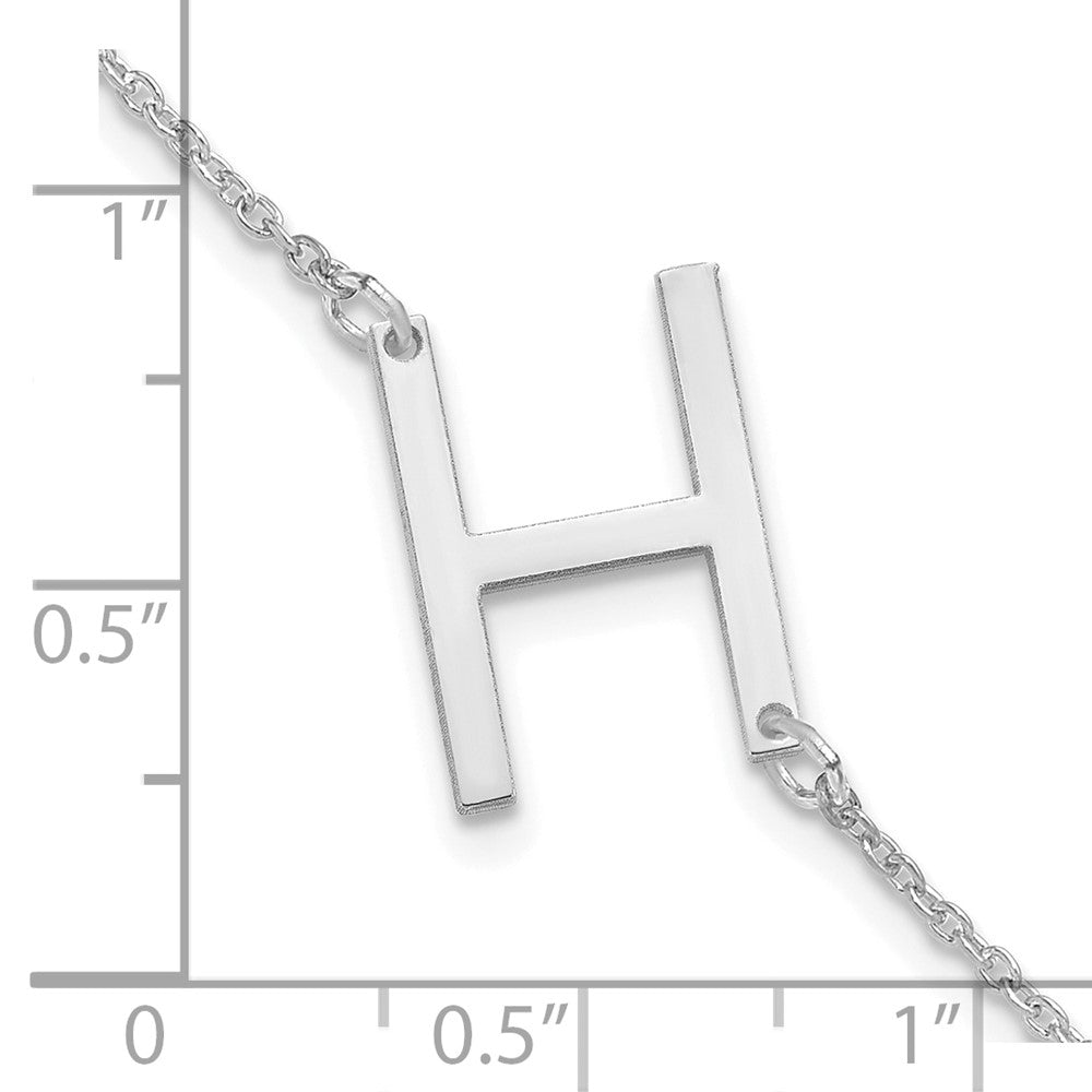 Sterling Silver Polished Small Letter H Bracelet