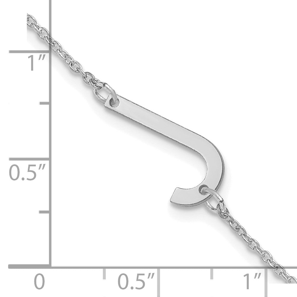Sterling Silver Polished Small Letter J Bracelet