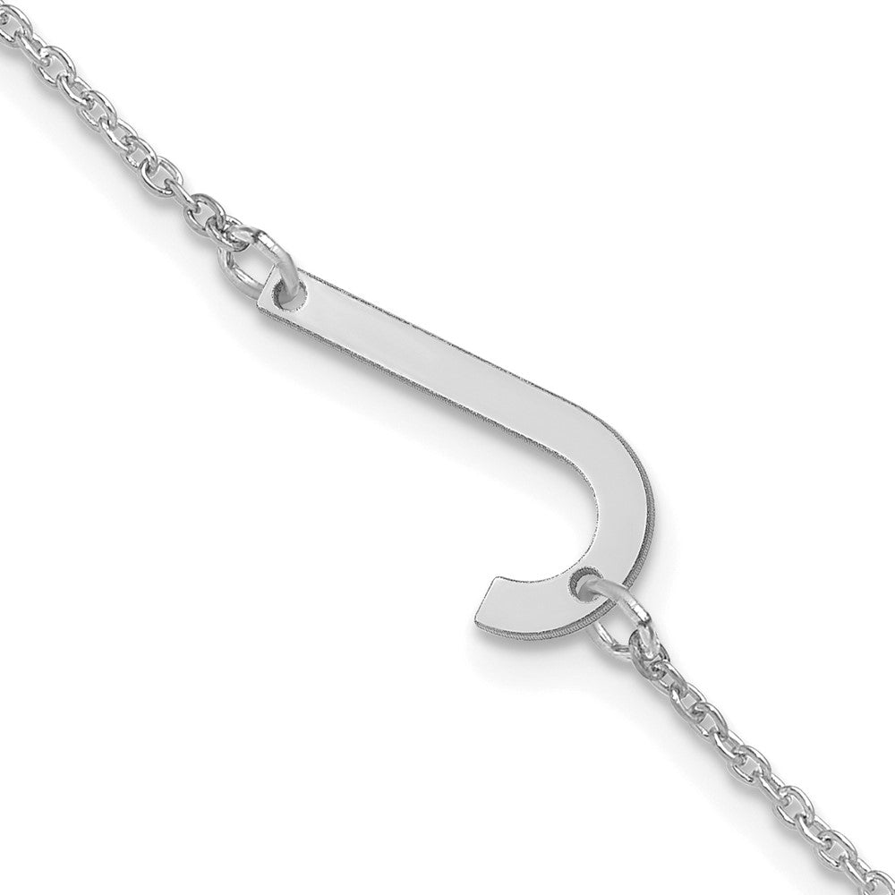 Sterling Silver Polished Small Letter J Bracelet